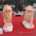 Art decor Chinese stone carved roaring lion garden statue
